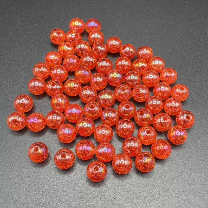 16mm Cracked Round Beads Acrylic Loose Beads Burst Beads DIY Handmade Beaded Floral Beads Transparent Ice Cracked Beads