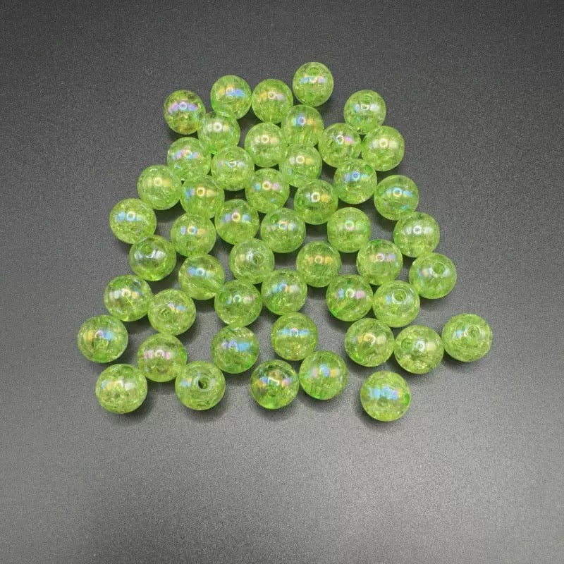 16mm Cracked Round Beads Acrylic Loose Beads Burst Beads DIY Handmade Beaded Floral Beads Transparent Ice Cracked Beads