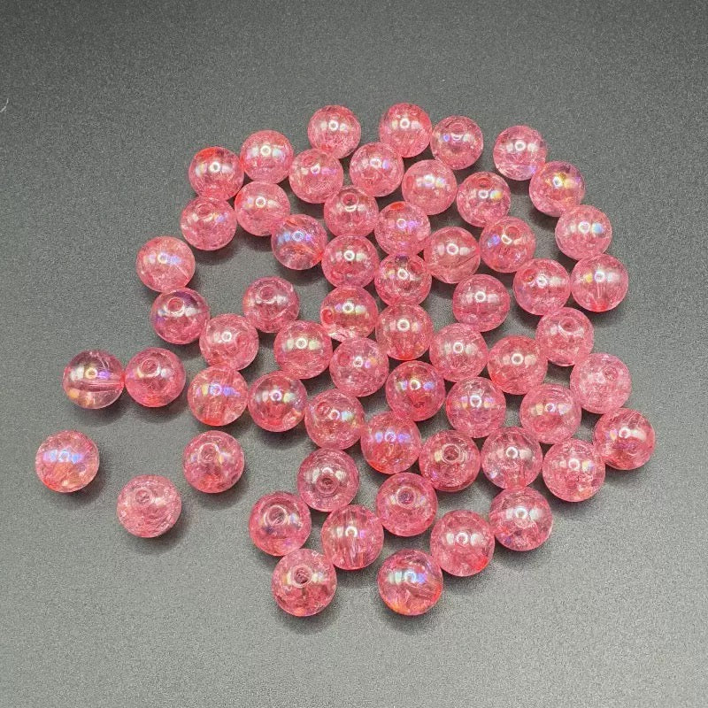 16mm Cracked Round Beads Acrylic Loose Beads Burst Beads DIY Handmade Beaded Floral Beads Transparent Ice Cracked Beads