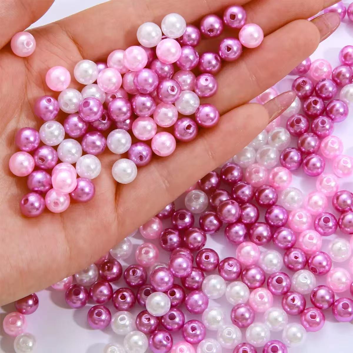 Europe and the United States hot ABS color monochrome straight hole imitation pearl beaded bracelet diy bracelet jewelry accessories wholesale