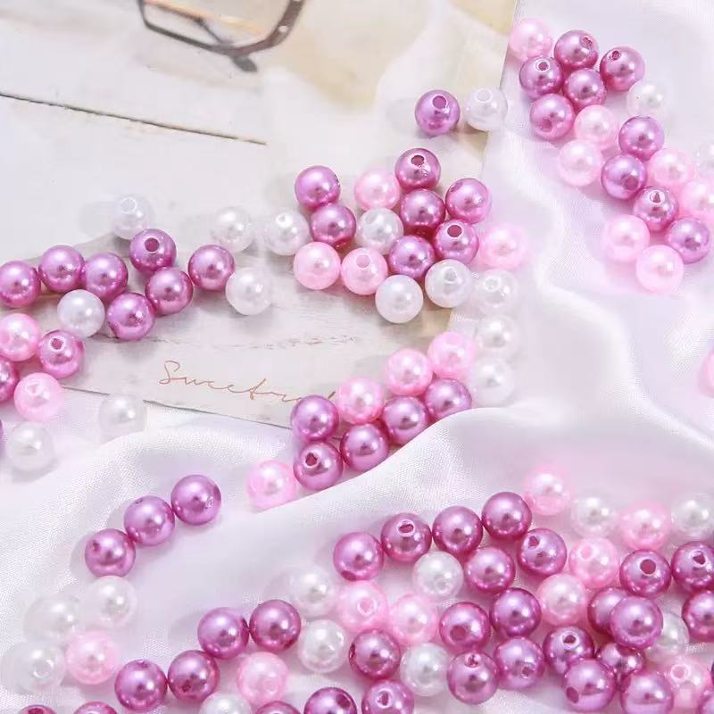Europe and the United States hot ABS color monochrome straight hole imitation pearl beaded bracelet diy bracelet jewelry accessories wholesale