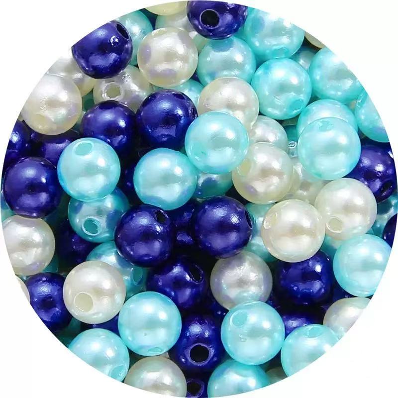 Europe and the United States hot ABS color monochrome straight hole imitation pearl beaded bracelet diy bracelet jewelry accessories wholesale
