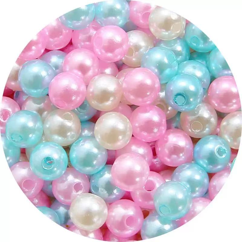 Europe and the United States hot ABS color monochrome straight hole imitation pearl beaded bracelet diy bracelet jewelry accessories wholesale