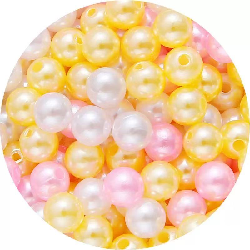 Europe and the United States hot ABS color monochrome straight hole imitation pearl beaded bracelet diy bracelet jewelry accessories wholesale